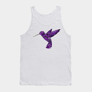 Purple Awareness Ribbon Mandala Hummingbird Tank Top